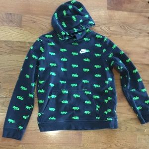 Two Nike hoodies with front pocket.